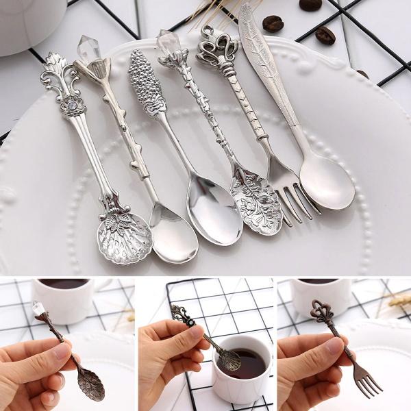 6PCS/SET Vintage Dessert Spoons